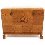 Scandinavian birch chest of drawers, Swedish modern, Sweden, 1940