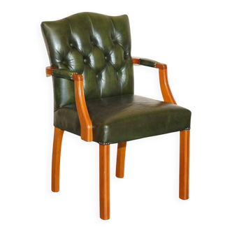 Vintage Chesterfield office chair in patinated Regency leather