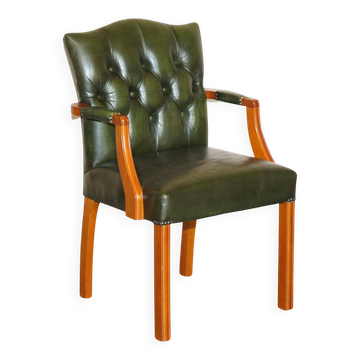 Vintage Chesterfield office chair in patinated Regency leather