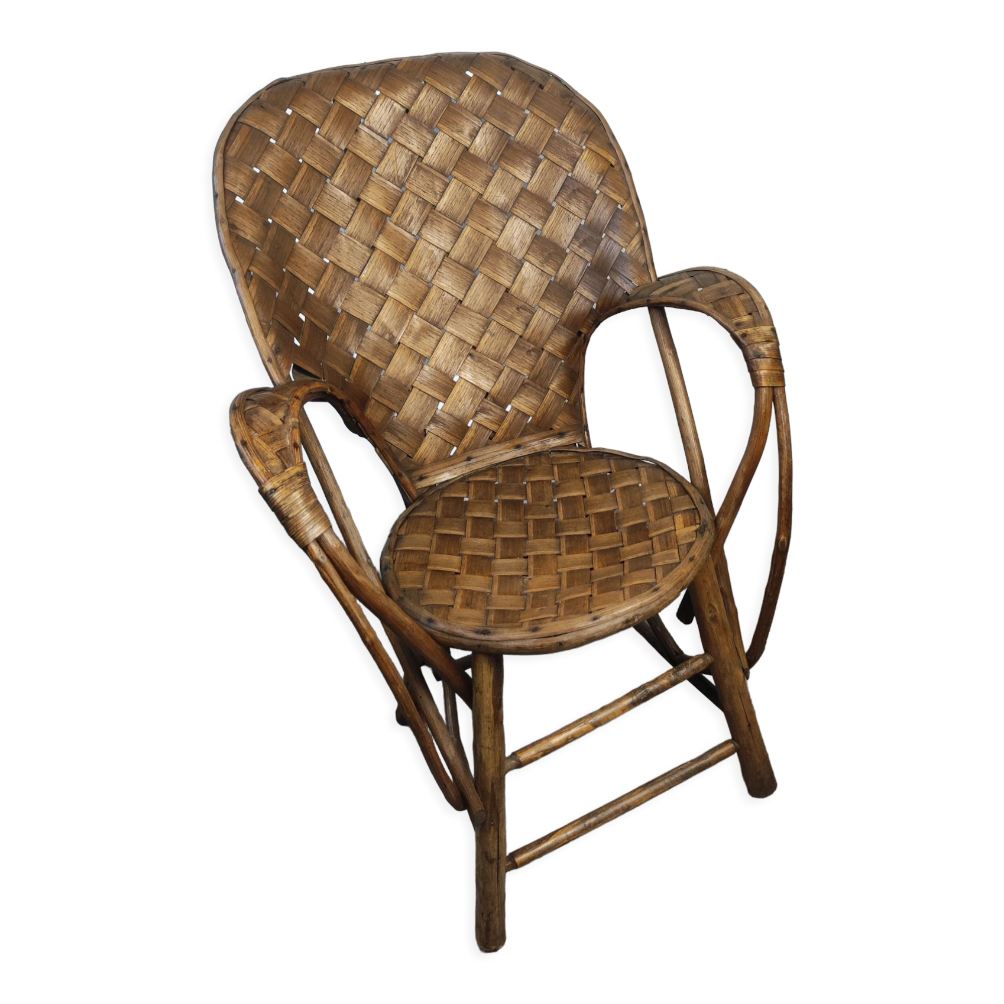 Chestnut armchair double arm
