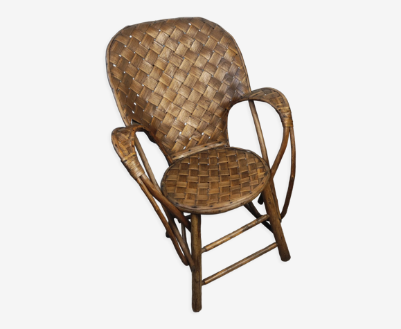 Fauteuil en châtaignier bras double