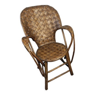 Fauteuil en châtaignier bras double