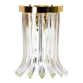 Appliques en laiton et en verre cristal par Novaresi, Italie, années 1970.