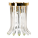 Wall lamps of brass and crystal glass by Novaresi, Italy 1970s