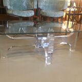 Light of the 1970s glass coffee table