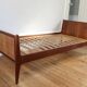 Vintage Scandinavian wicker and teak bed, Denmark 1960.