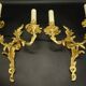 Large pair of stamped wall sconces in Louis XV style - gilded bronze