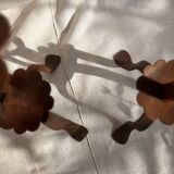 Pair of Antique French Wrought Iron Candlesticks