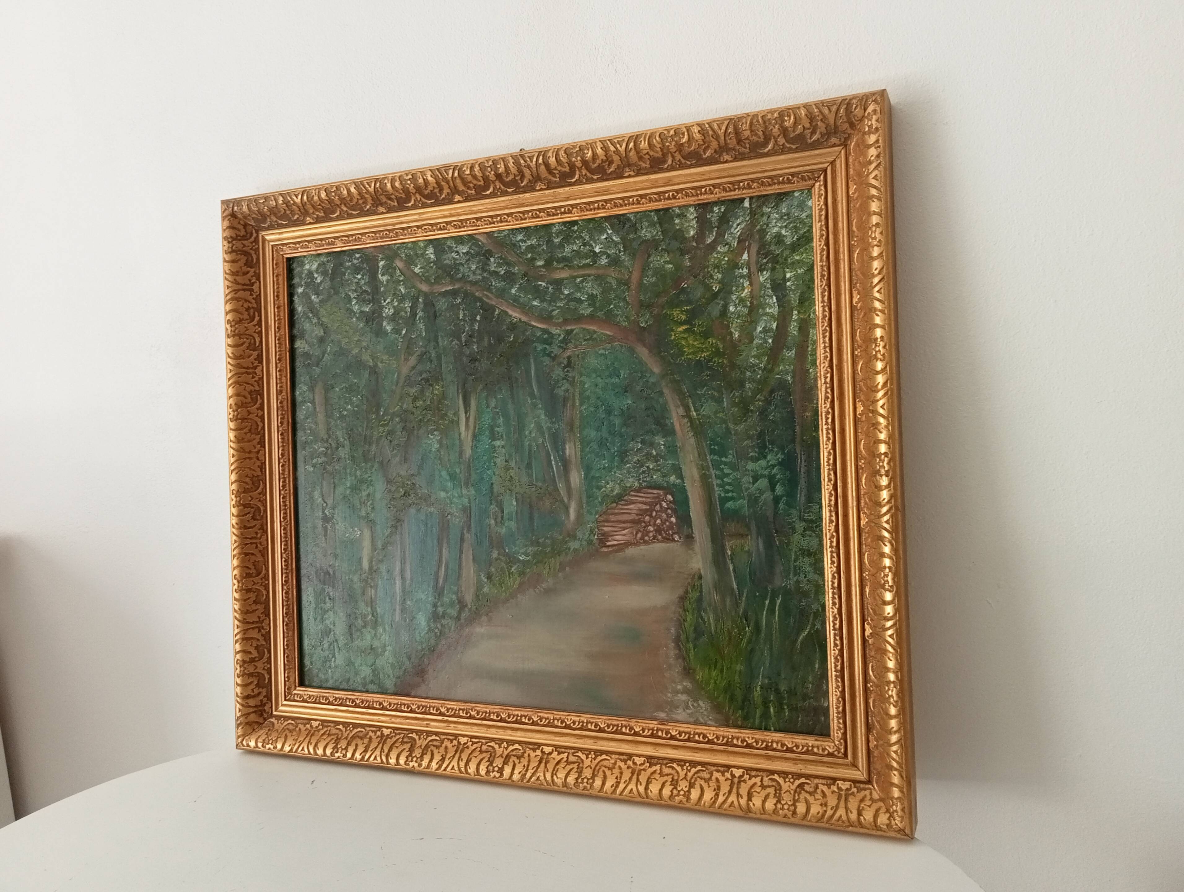 Oil painting by René Férréol Ringenbach "Chailluz Forest"
