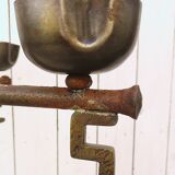 Wrought iron lamp, weather vane, Marolles workshop, Jean Touret