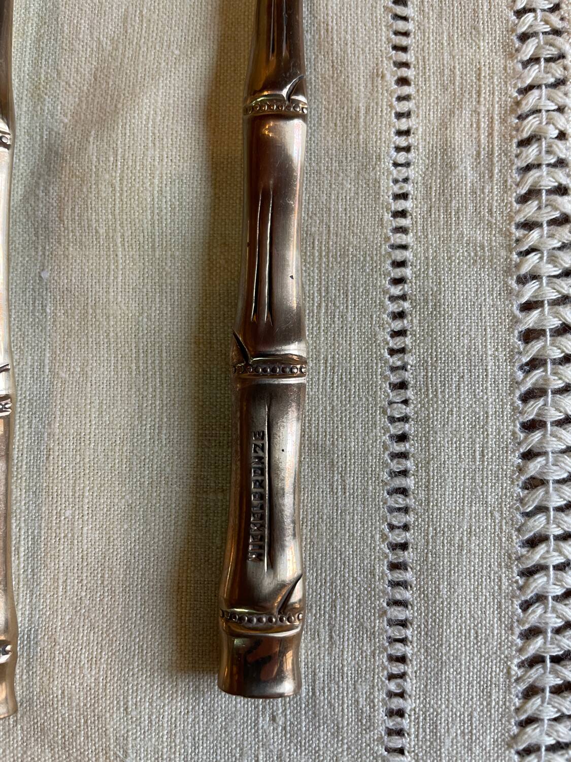 16 Bamboo nickel bronze dessert cutlery