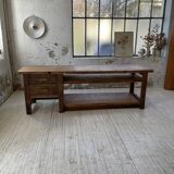 XL central island workbench oak