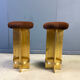 Vintage Italian brass bar stools, 1970s