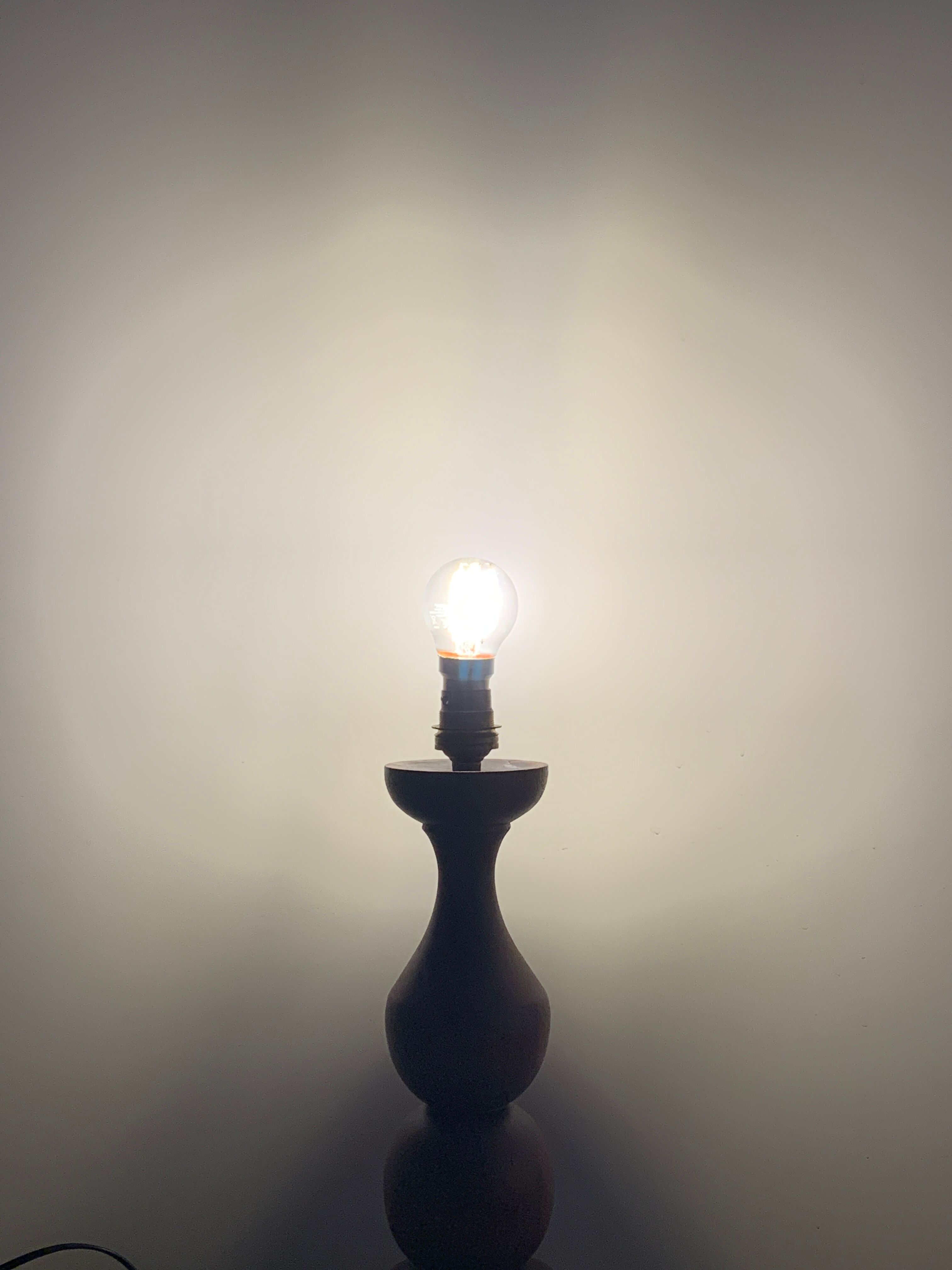 Turned wooden lamp foot