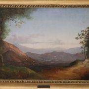 Panoramic view of Naples, oil painting on canvas, Italy 19th century