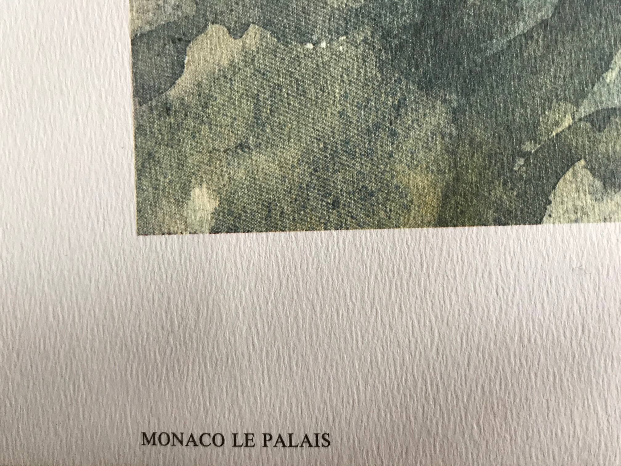 Lithograph Monaco the Palace signed Jean-Marie Simon 20th century