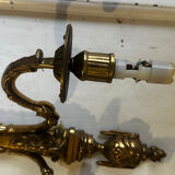 Brass wall sconce – goat head decoration – Louis XVI Empire style –