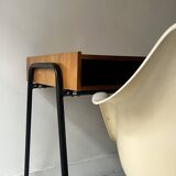 Desk in wood and black metal design 1950