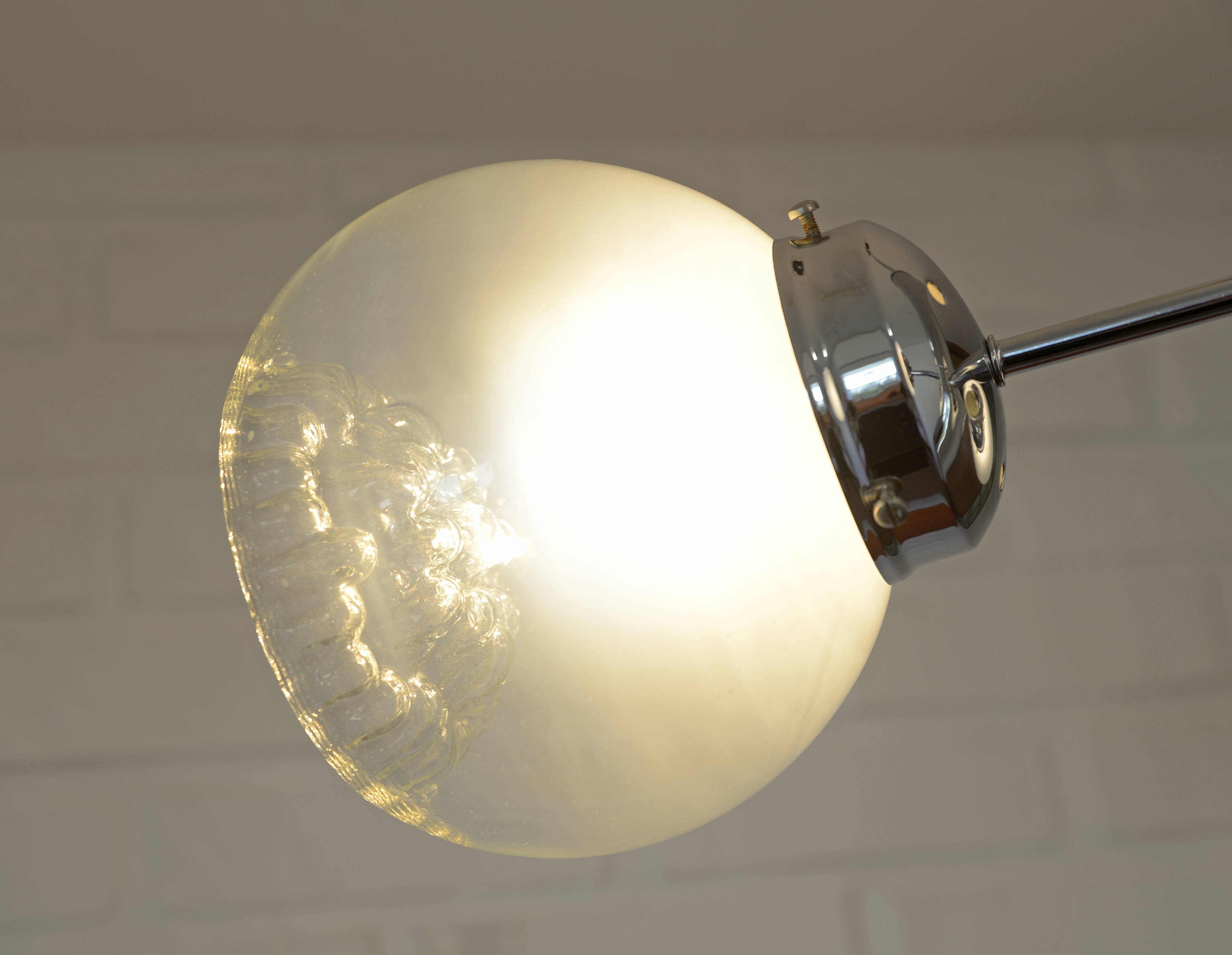 Vintage Murano Glass Pendant Lamp / Mazzega Sputnik Chandelier 1970's