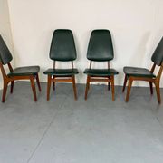 Chaises de salle à manger vintage en teck à dossier haut, design danois norvégien Bruk Sorheim