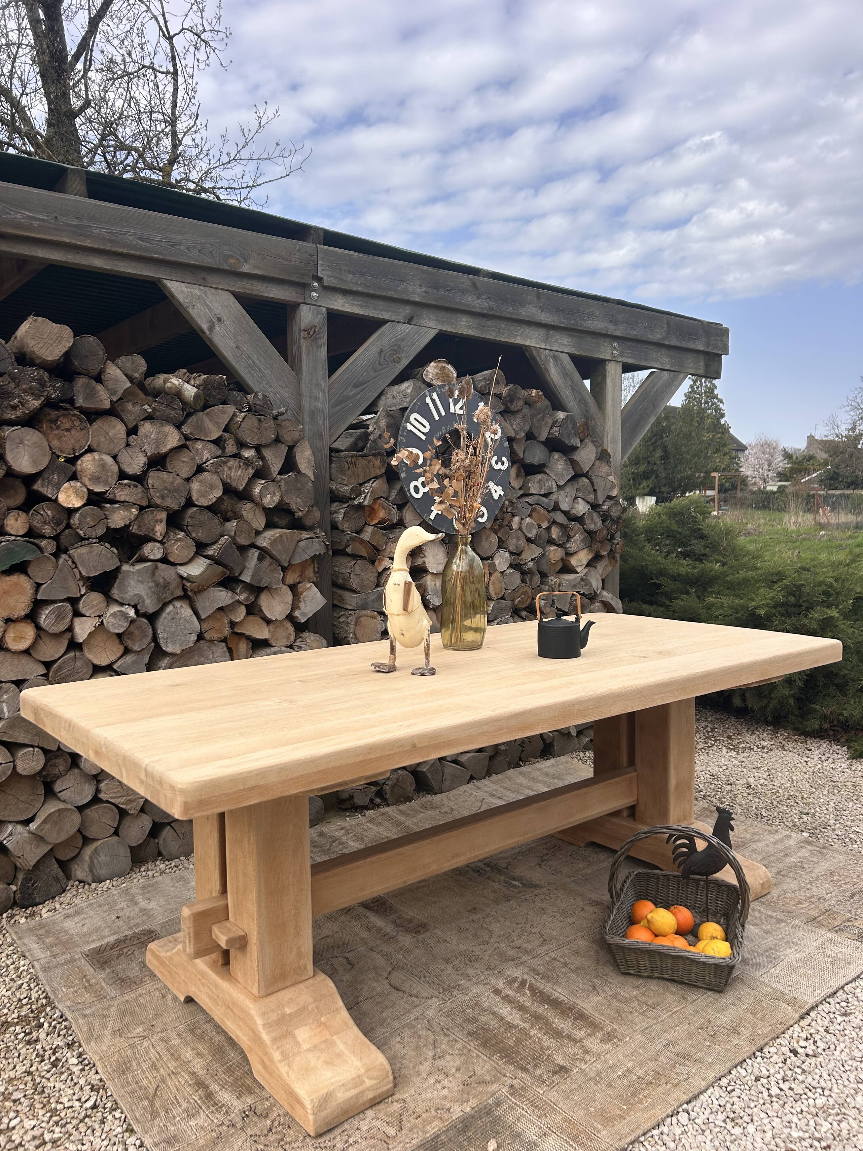 Renovated solid oak monastery table