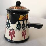 St Jean decorated earthenware teapot signed handmade decor
