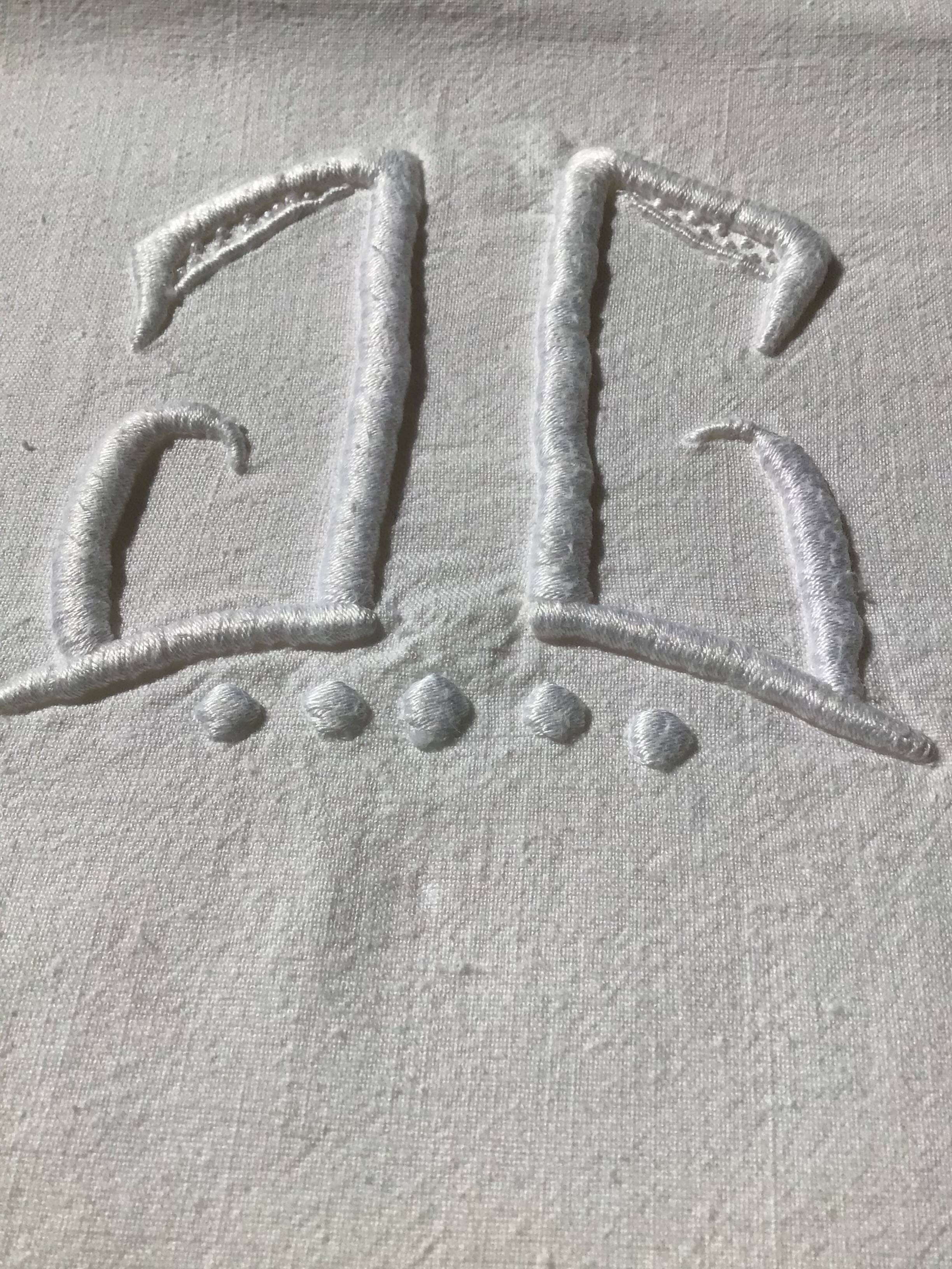 JC embroidered single sheet with crocheted lace