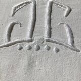 JC embroidered single sheet with crocheted lace