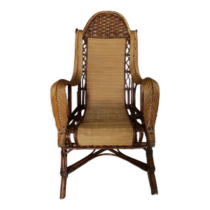 Fauteuil rotin XXe 1980