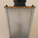 Arlus lamp in black metal, brass and glass circa 1950