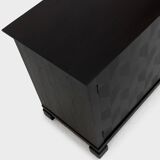 Brutalist Oak Craftsmanship Sideboard, 1960s/70s, Germany, Brass Accents