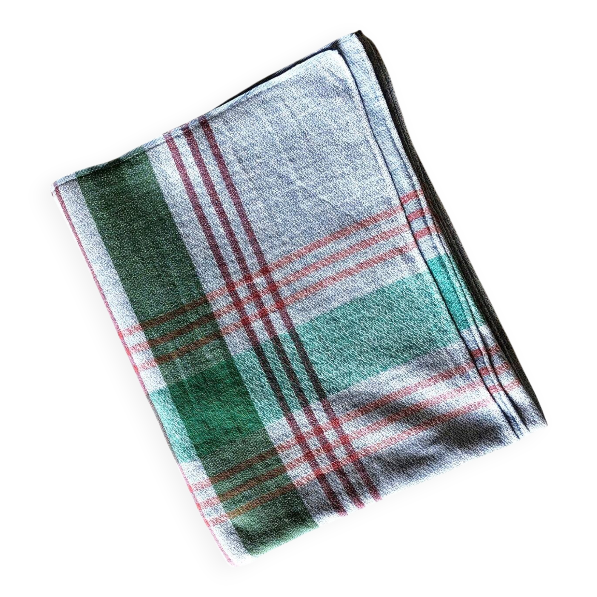 Vintage tablecloth, blue with stripes