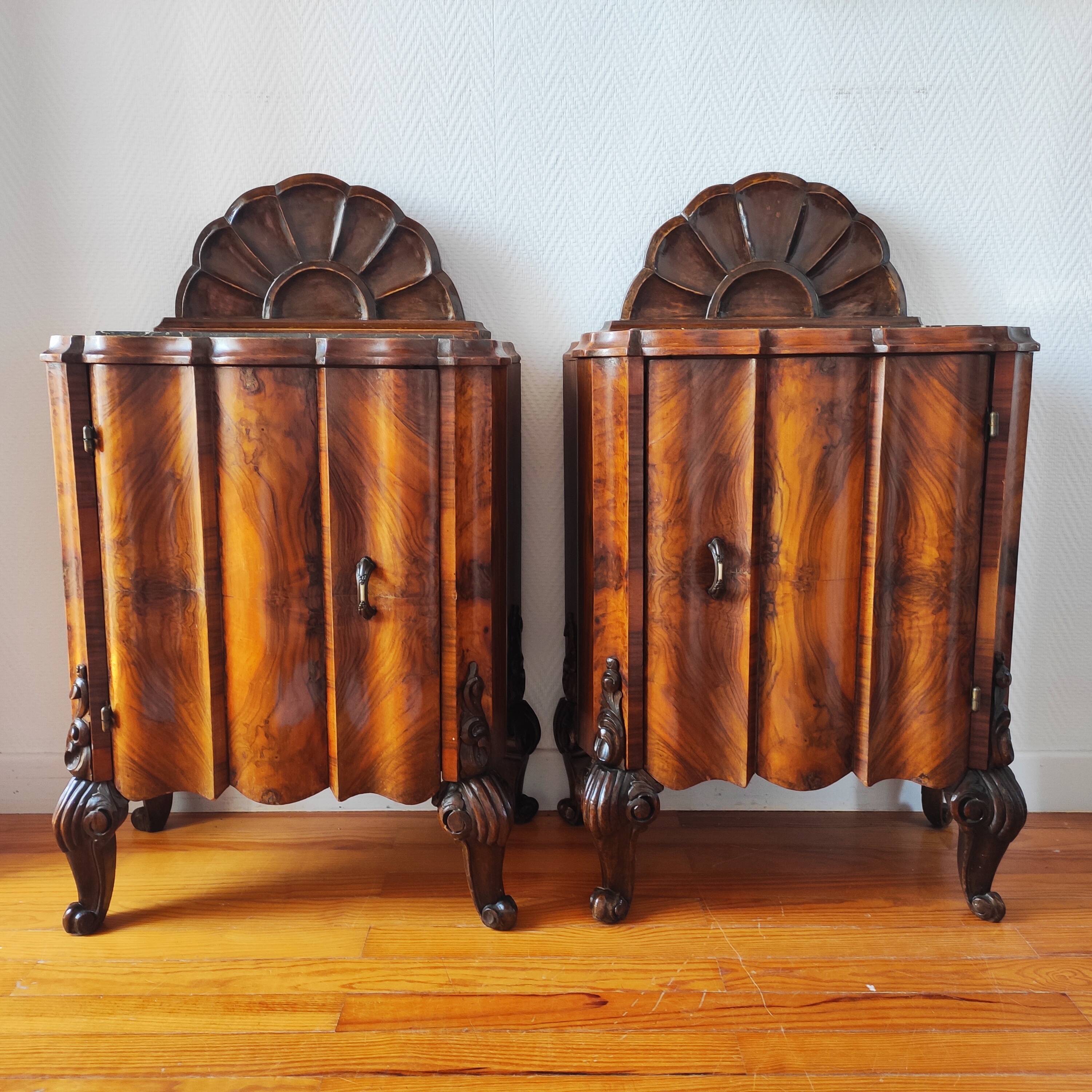 Pair of Italian Art Deco bedside tables
