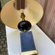 Table lamp by Le Dauphin Recency black and gold ceramic