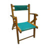 Folding armchair wood and children's fabric