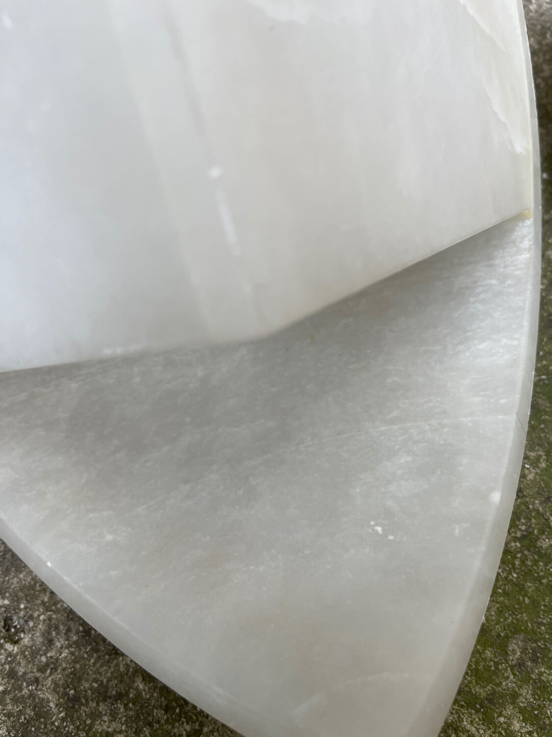 Set of 2 alabaster corner sconces