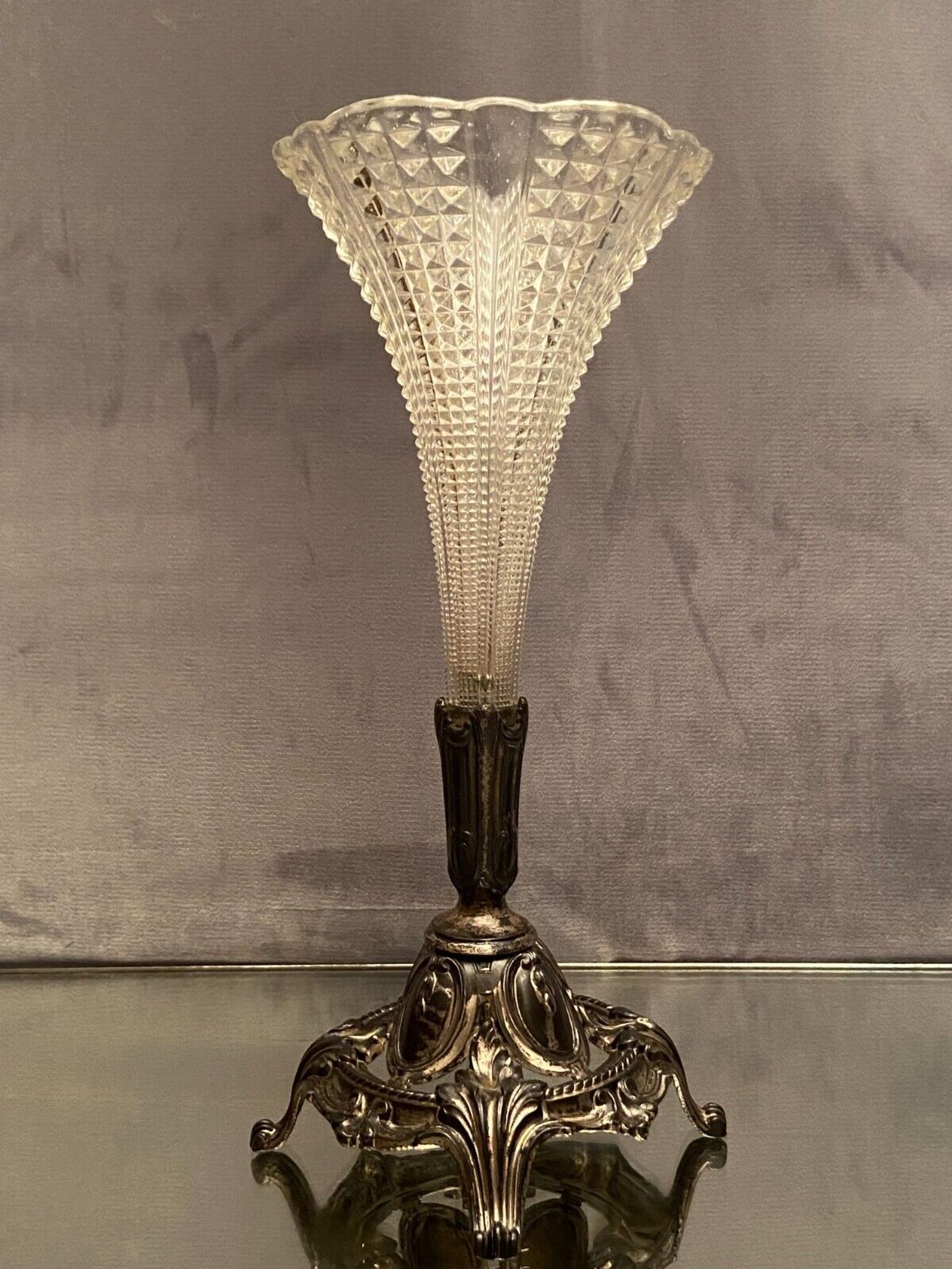 Vase bouquet cone cut crystal Baccarat Saint Louis late nineteenth early twentieth