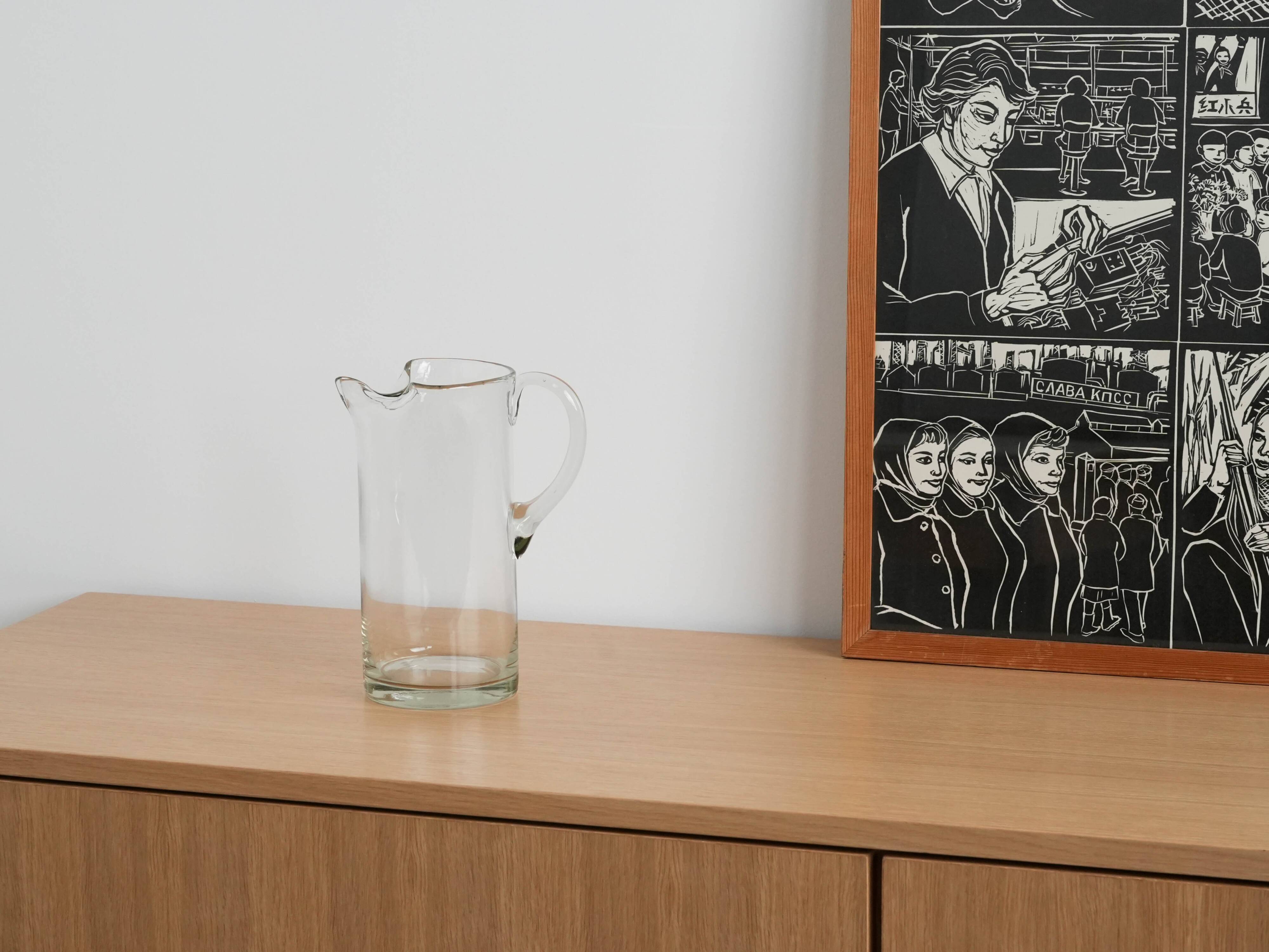 Glass jug, Danish design, 1970s, production: Denmark