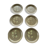 6 assiettes peintes à la main, atelier du revernay vintage