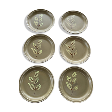 6 hand-painted plates, vintage revernay workshop