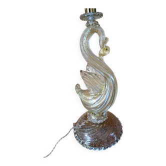 Murano swan-shaped lamp - Blown glass with gold inclusions - 1950