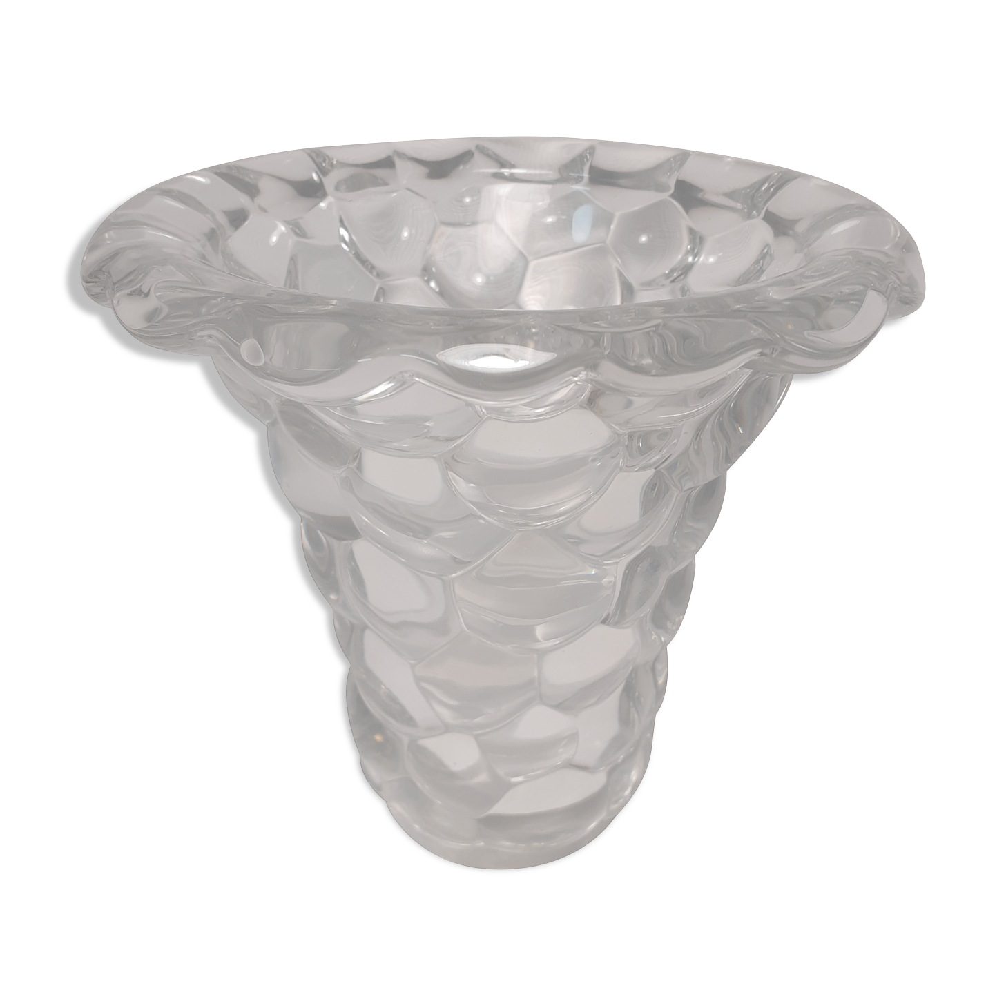 Art Deco Cast Glass Vase Pierre D'Avesn