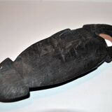 African mask smiling head in ebony wood sculpture africa 20x7cm