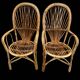 Rattan set of Provençal armchair and chair from the 60s
