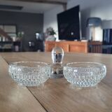 Thick glass salt and pepper shakers