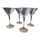 4 luminarc cocktail glasses pink foot
