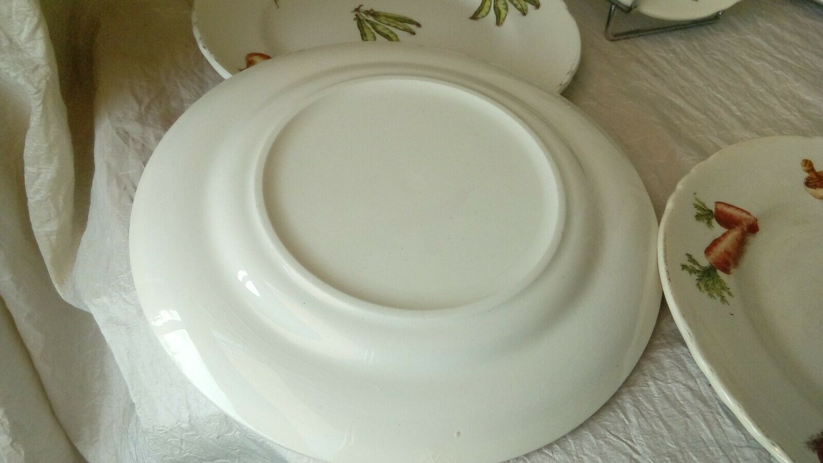 6 dessert plate in faience decor legumes 4 seasons moulin des loups n°1