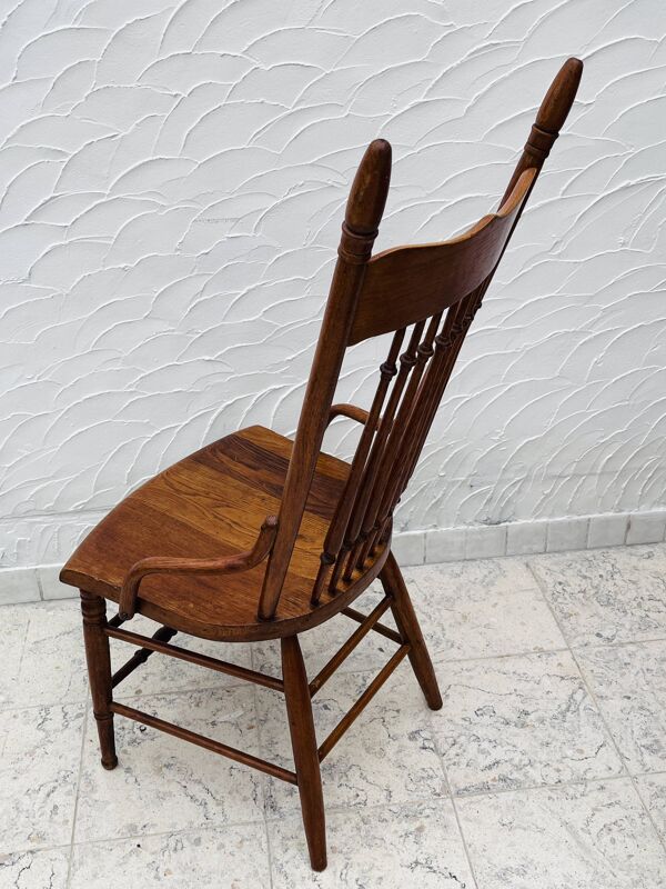 Chaise haute vintage années 60 en bois massif style campagne chic