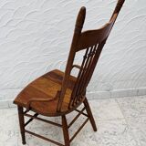 Vintage high chair from the 1960s in solid wood, chic country style.