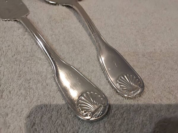 Couvert à servir la glace 2p métal argenté orfèvre Christofle vendome